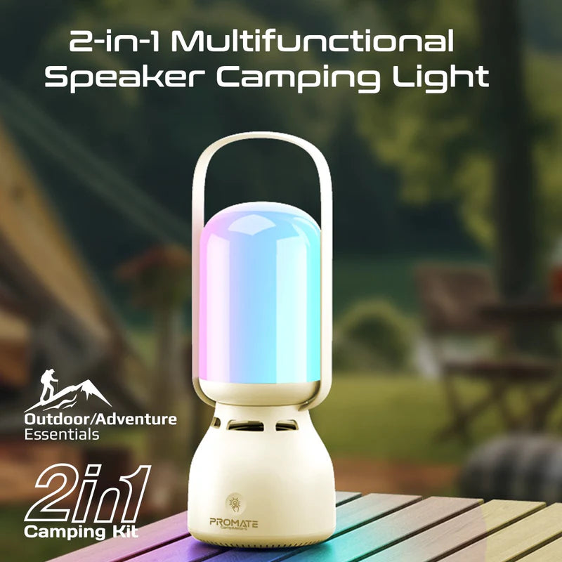 PROMATE Portable Multifunctional Bluetooth Speaker Camping Light