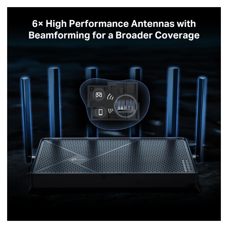 TP-Link (Archer BE400) BE6500 Dual-Band Wi-Fi 7 Router - 6.5 Gbps Dual-Band / 2.5G Wired / Black