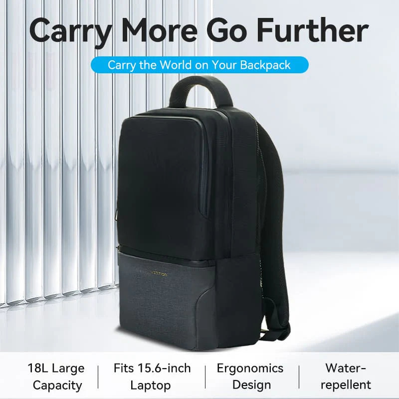 Vention Water-Repellent Laptop Backpack - Black