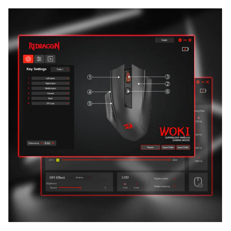 Redragon WOKI M994 - Wired/Bluetooth / Black