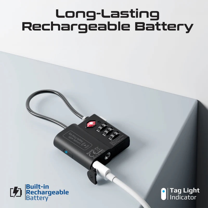 PROMATE TSA Luggage Lock with Smart Precision Tracking Tag, works with Find My App