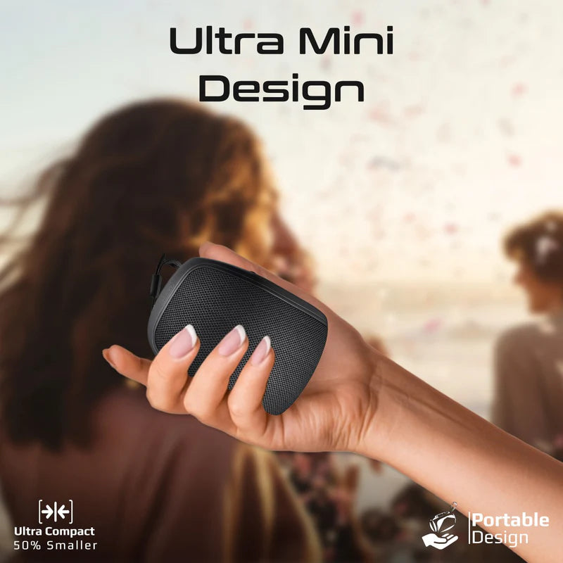 PROMATE High-Fidelity Mini Bluetooth Speaker - 1200mAh / Bluetooth 5.3 / Black