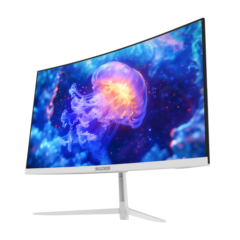SADES NC-Pelagia SC-CJ04F24W Curved Gaming Monitor - 24" FHD / 0.5ms / 200Hz / HDMI 2.1 / DisplayPort 1.4 / White