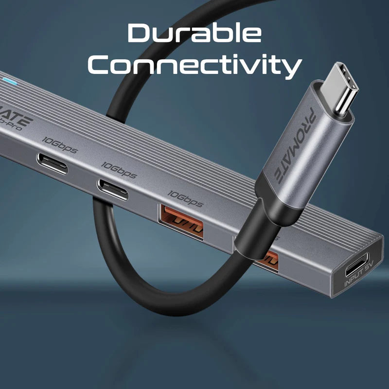 PROMATE LiteHub-Pro 4-in-1 USB-C Hub - Up to 10Gbps / USB-A / USB-C