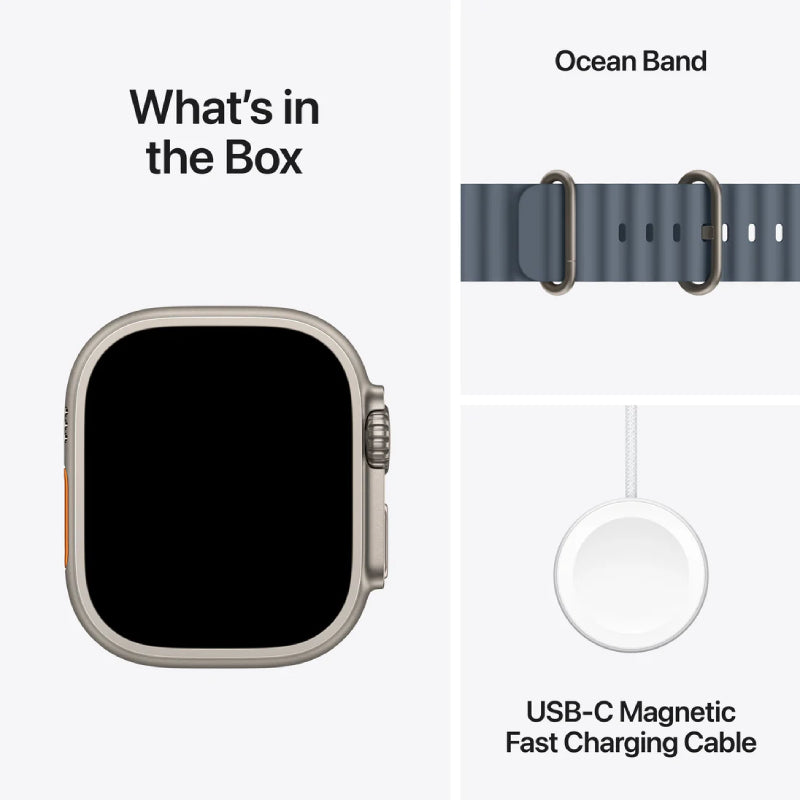 Apple Watch Ultra 3 - LTPO OLED / 64GB / 49mm / Bluetooth / Wi-Fi / Cellular / Natural Titanium Case with Anchor Blue