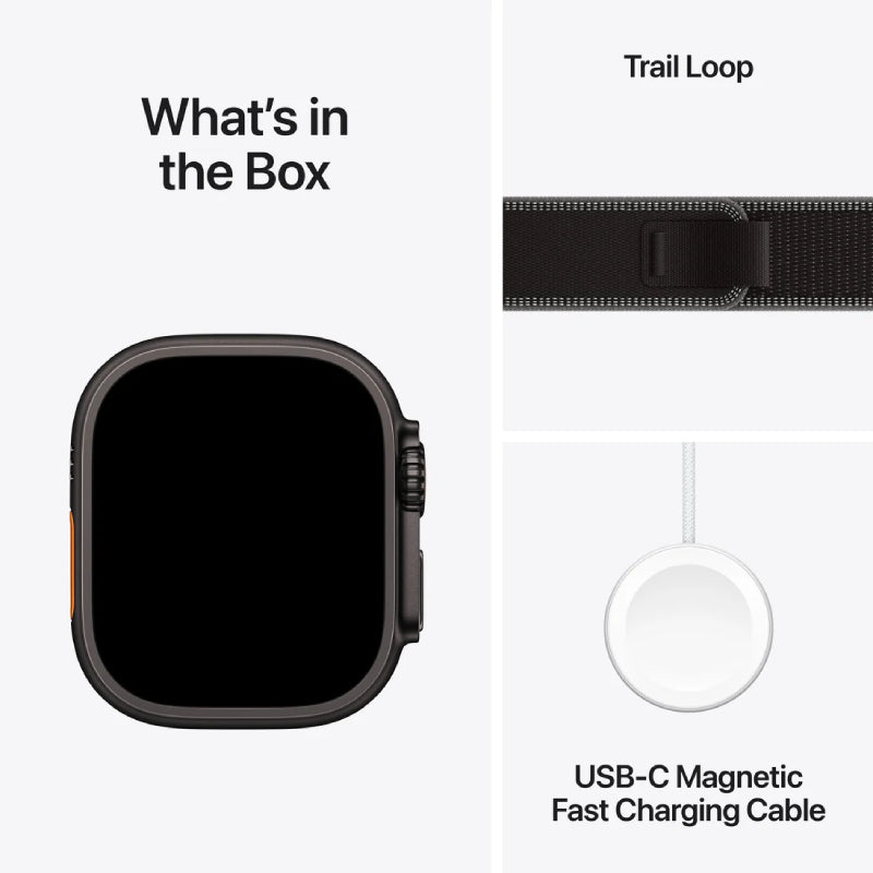 Apple Watch Ultra 3 - LTPO OLED / 64GB / 49mm / Bluetooth / Wi-Fi / Cellular / Small/Medium / Black Titanium Case with