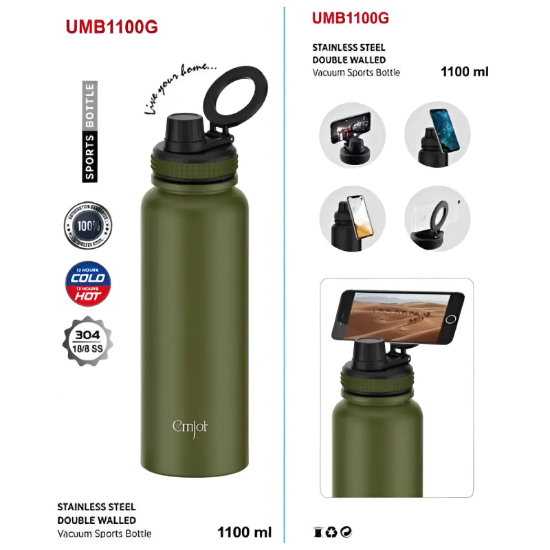 Emjoi MagSafe Stainless Steel Sport Bottle - 1100ml / Green