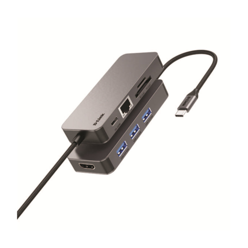 D-Link (DUB-C108) 8-in-1 USB Adapter - USB-A 3.1 / HDMI / USB-C / Gigabit RJ45