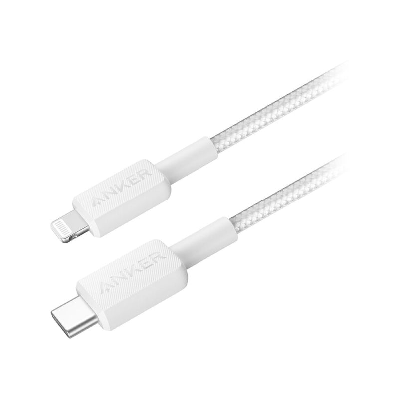 Anker 322 USB-C to Lightning Braided Charging Cable - 1.8m (6ft) / White