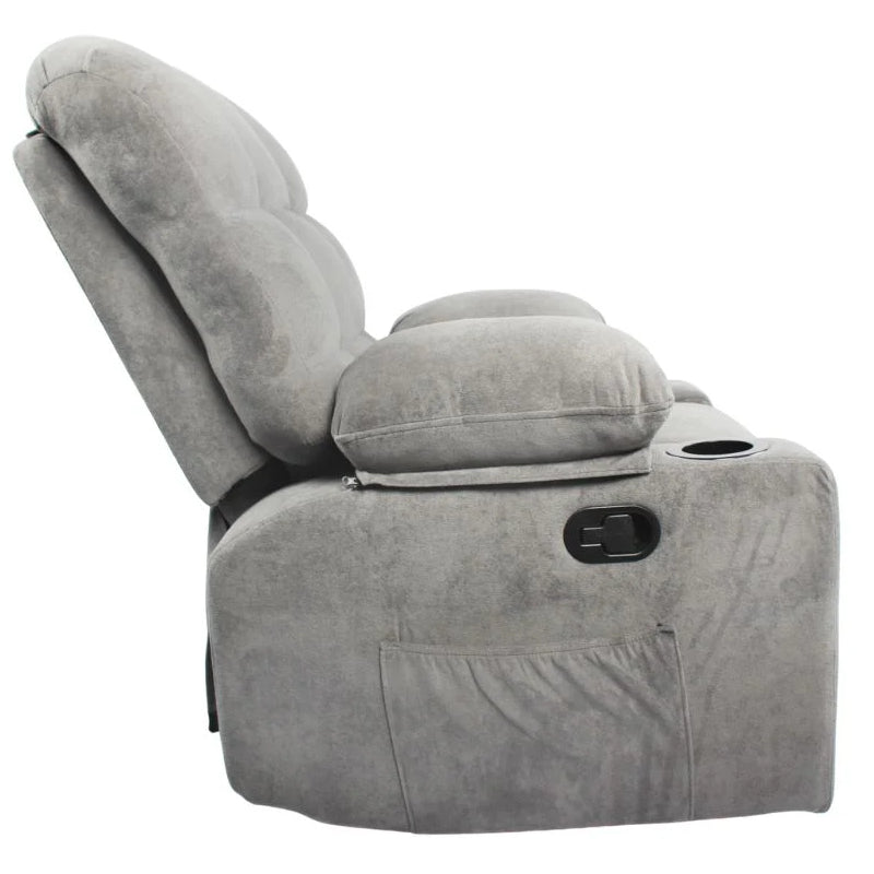 Black Bull Premium Sofa Swivel Rocker Recliner Size - Fabric Light Grey