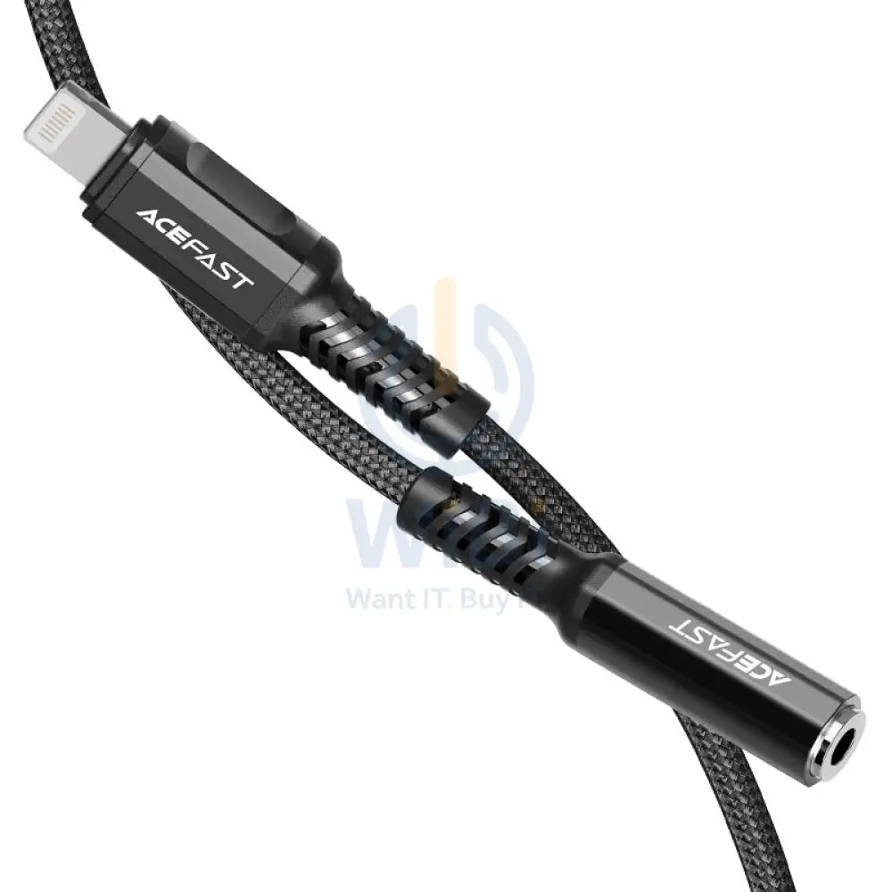 ACEFAST C1-05 Lightning to 3.5mm aluminum alloy headphones adapter cable - Black Accessories > Cables & Converters >