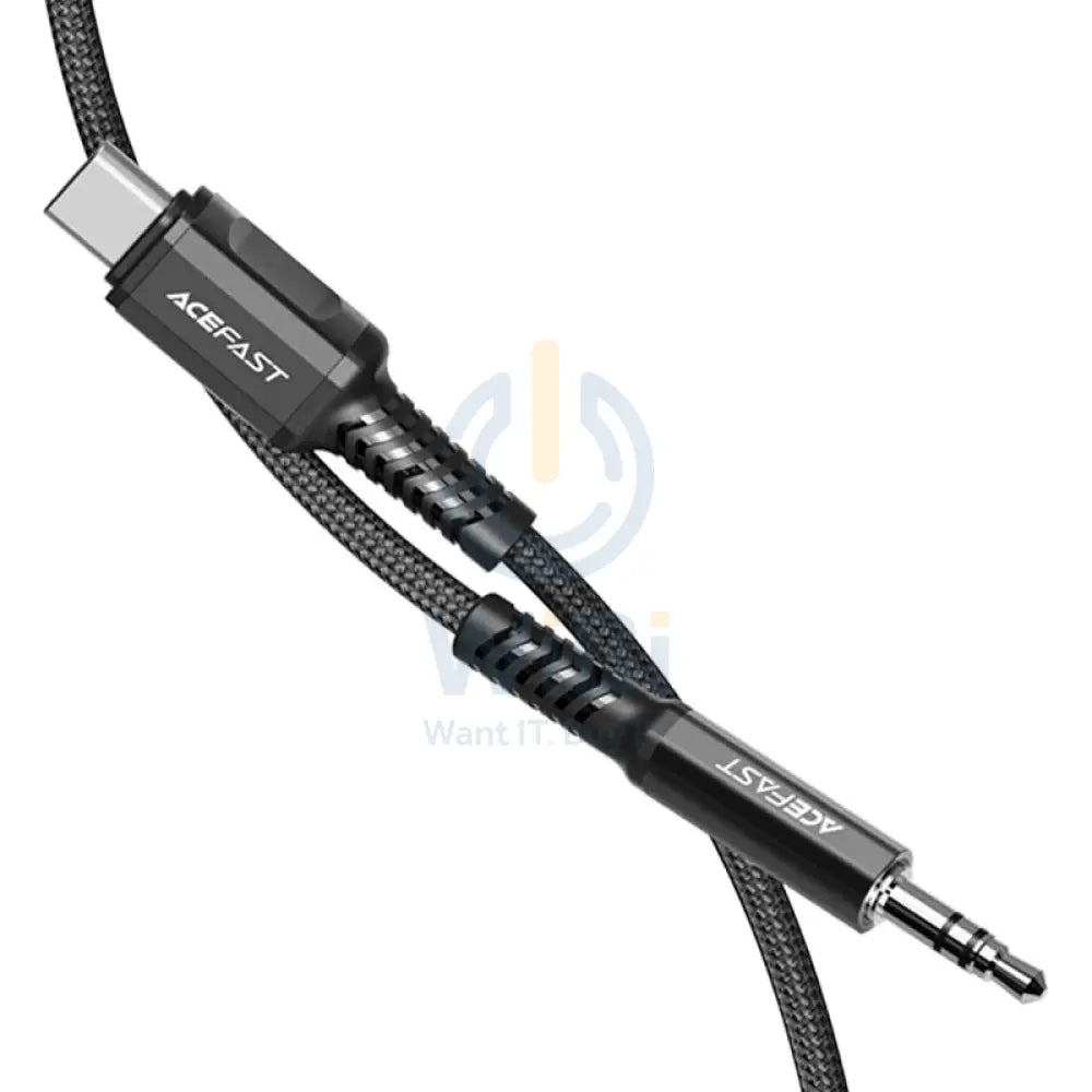 ACEFAST C1-08 USB-C to 3.5mm aluminum alloy audio cable - Black Accessories > Cables & Converters