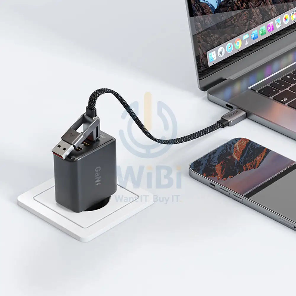 ACEFAST C13-05 USB-A / USB-C to USB-C Charging Data Cable - 0.2m / 60W / Black Accessories > Cables & Converters >