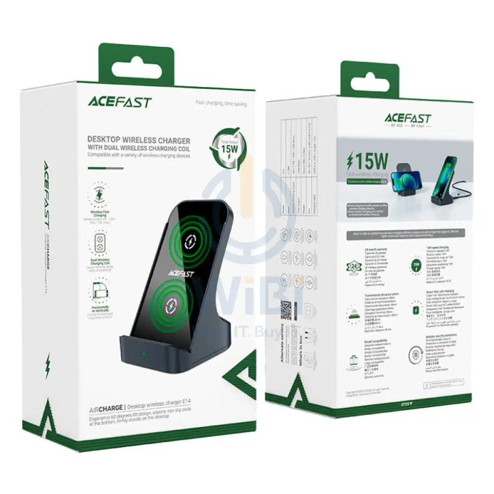 ACEFAST E14 Desktop Wireless Charger Space Grey Accessories > Power Adapters