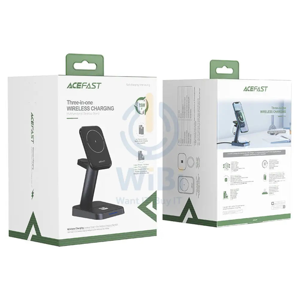 ACEFAST E3 3 in 1 Wireless Charger Desktop Holder 15W / Black Accessories > Mobiles & Tablets > Mobiles > Mobile Holder