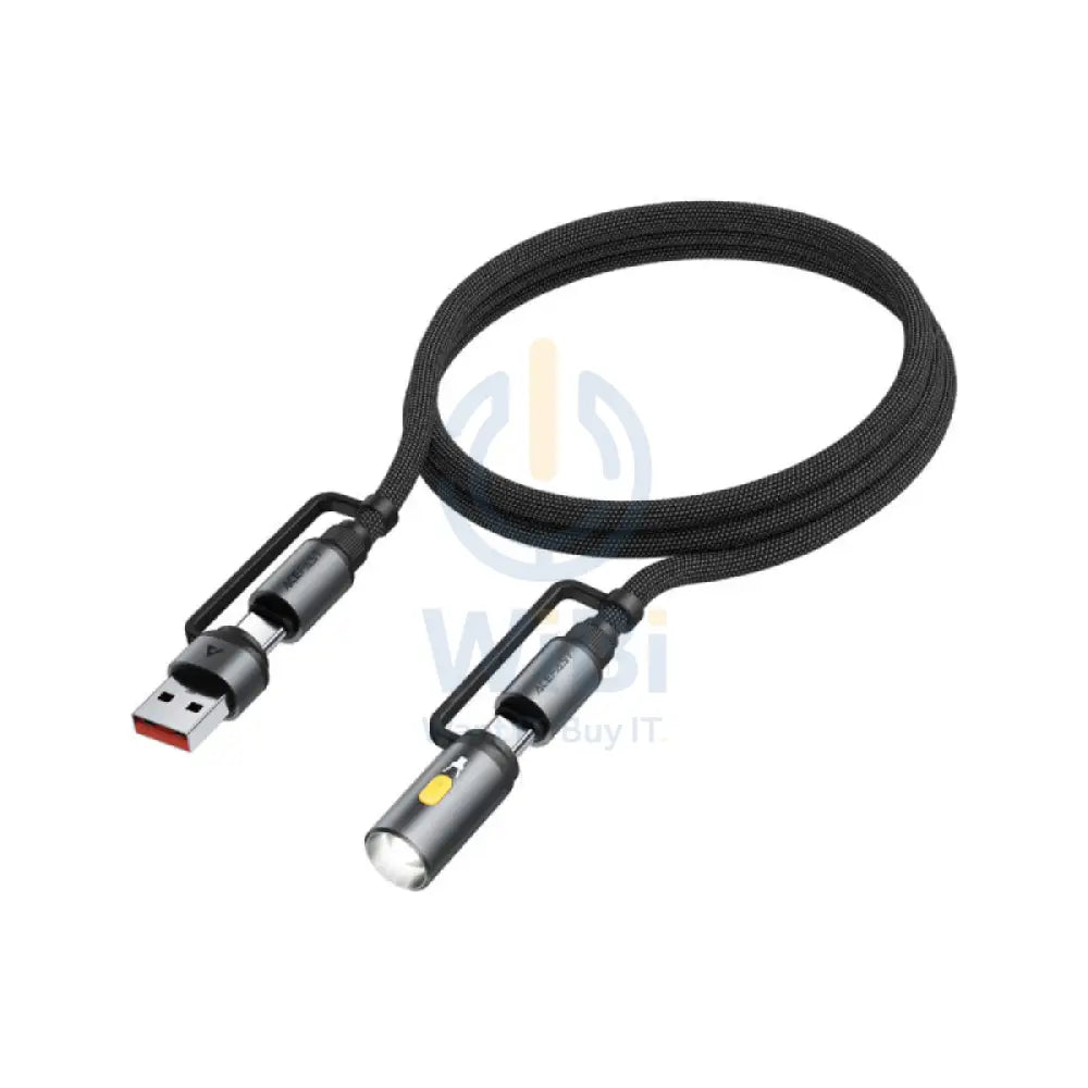 ACEFAST J5 USB-C to USB-A / LED Light Charging Data Cable - 1.2m / 60W / Black Accessories > Cables & Converters >