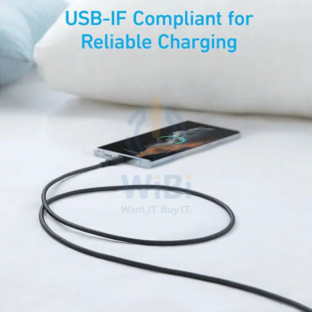 Anker 322 USB-A to USB-C Cable Braided (0.9m/3ft) -Black Accessories > Cables & Converters > Cables