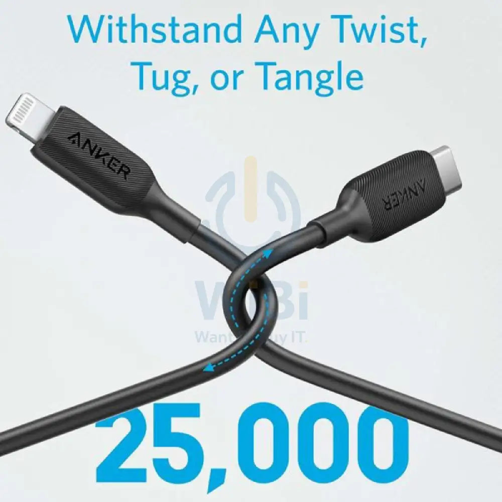 Anker PowerLine III Lightning Cable - USB-C / 0.3 Meter / Black Accessories > Cables & Converters > Cables