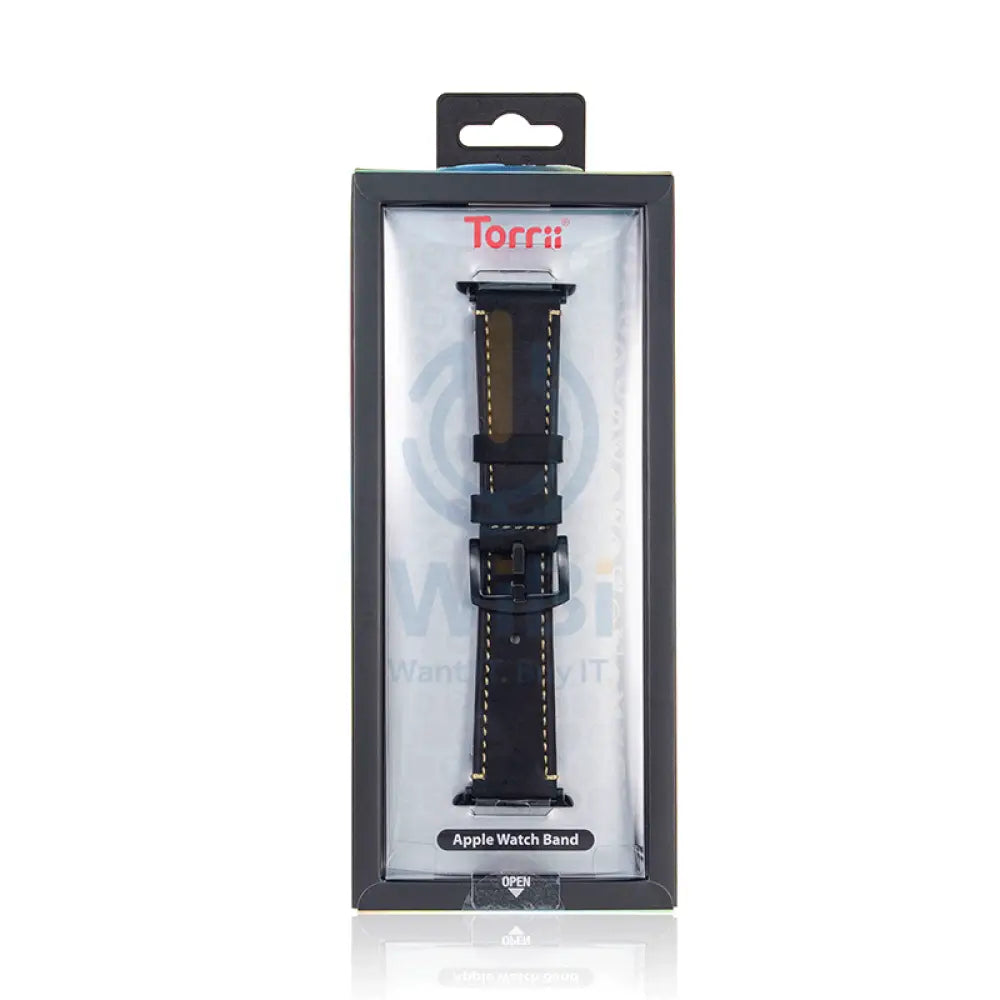 Apple Watch Bands 42/44/45/49mm - Black Leather Accessories > Smart Watches > Straps