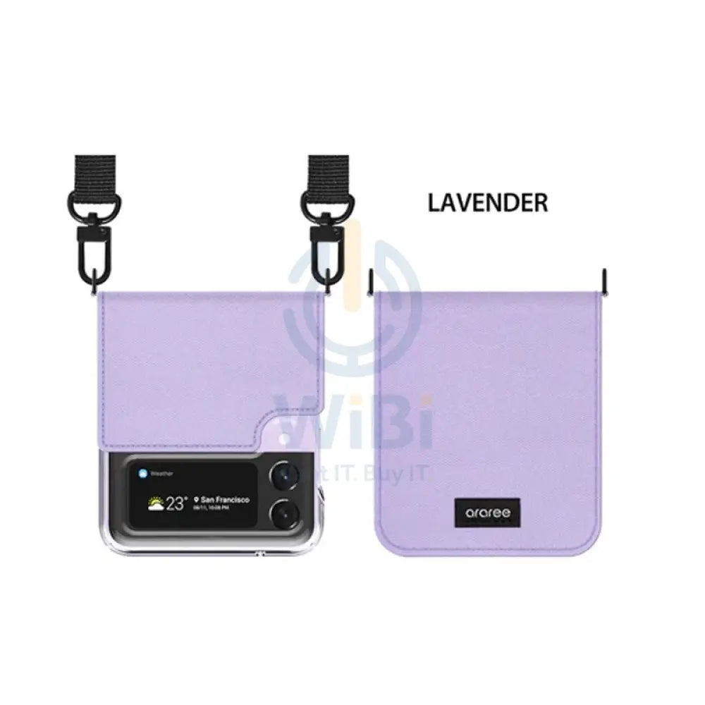 Araree Canvas Diary Case - Samsung Galaxy Z Flip 4 / Purple Accessories > Mobiles & Tablets > Mobiles > Covers & Cases