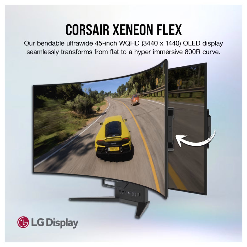 CORSAIR XENEON FLEX BENDABLE Gaming Monitor - 45" OLED / 0.03ms / 240Hz / HDMI 2.1/ Display port 1.4/USB-C - Gaming Monitor