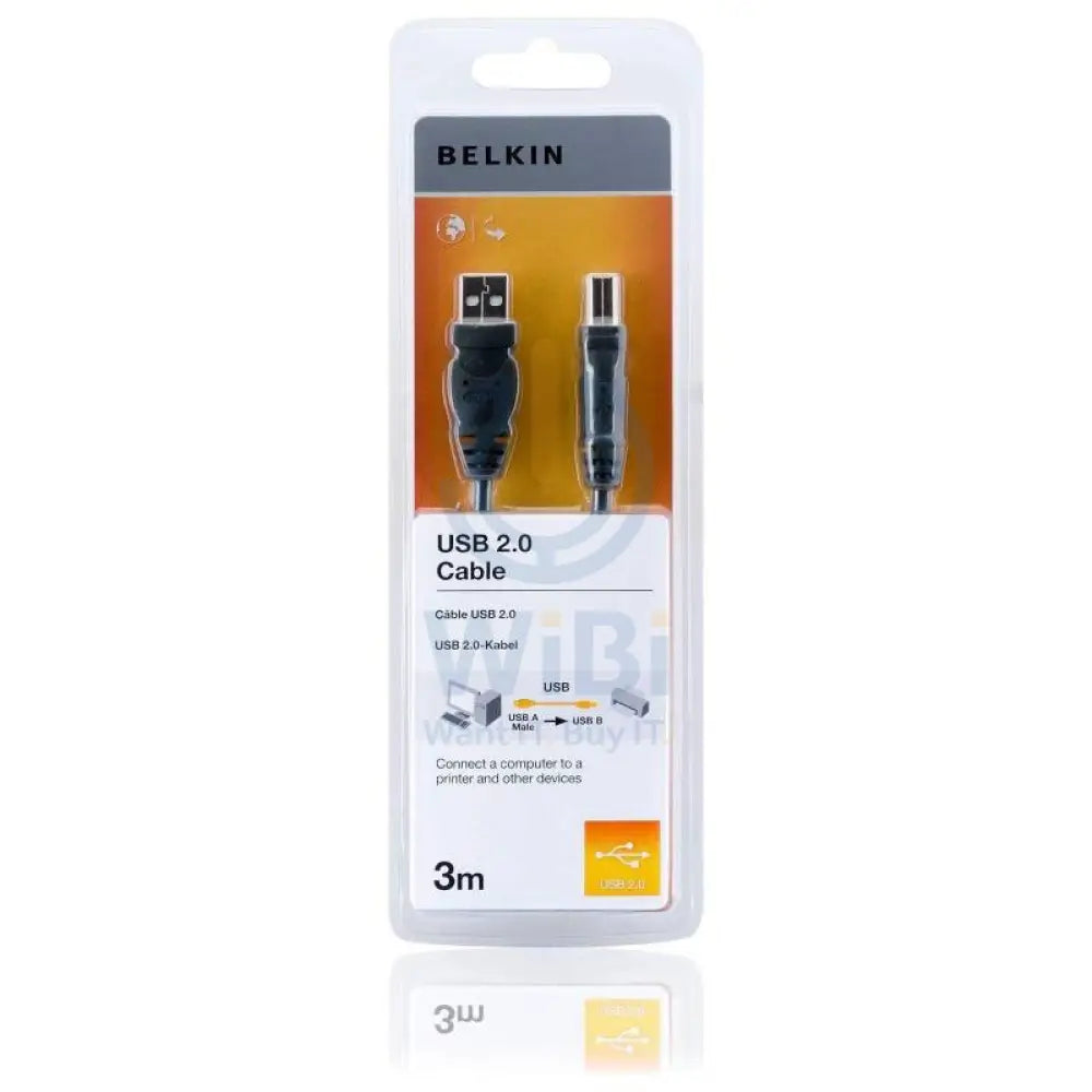 Belkin USB 2.0 Premium Printer Cable - 3 Meter / Black Accessories > Printers & Scanners > Printers > Printer Cables