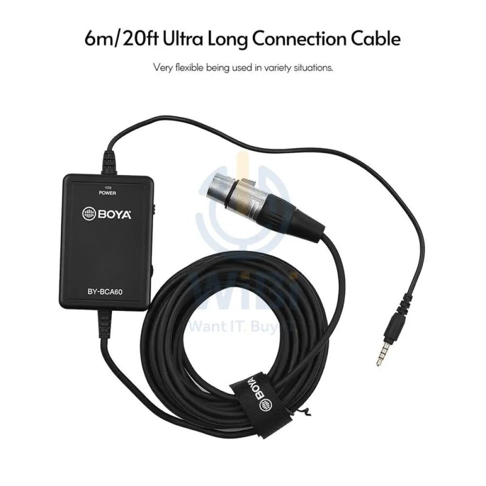 BOYA BY-BCA60 Female XLR TO 3.5mm Male TRRS Microphone Audio Adaptor Accessories > Audio > Microphone