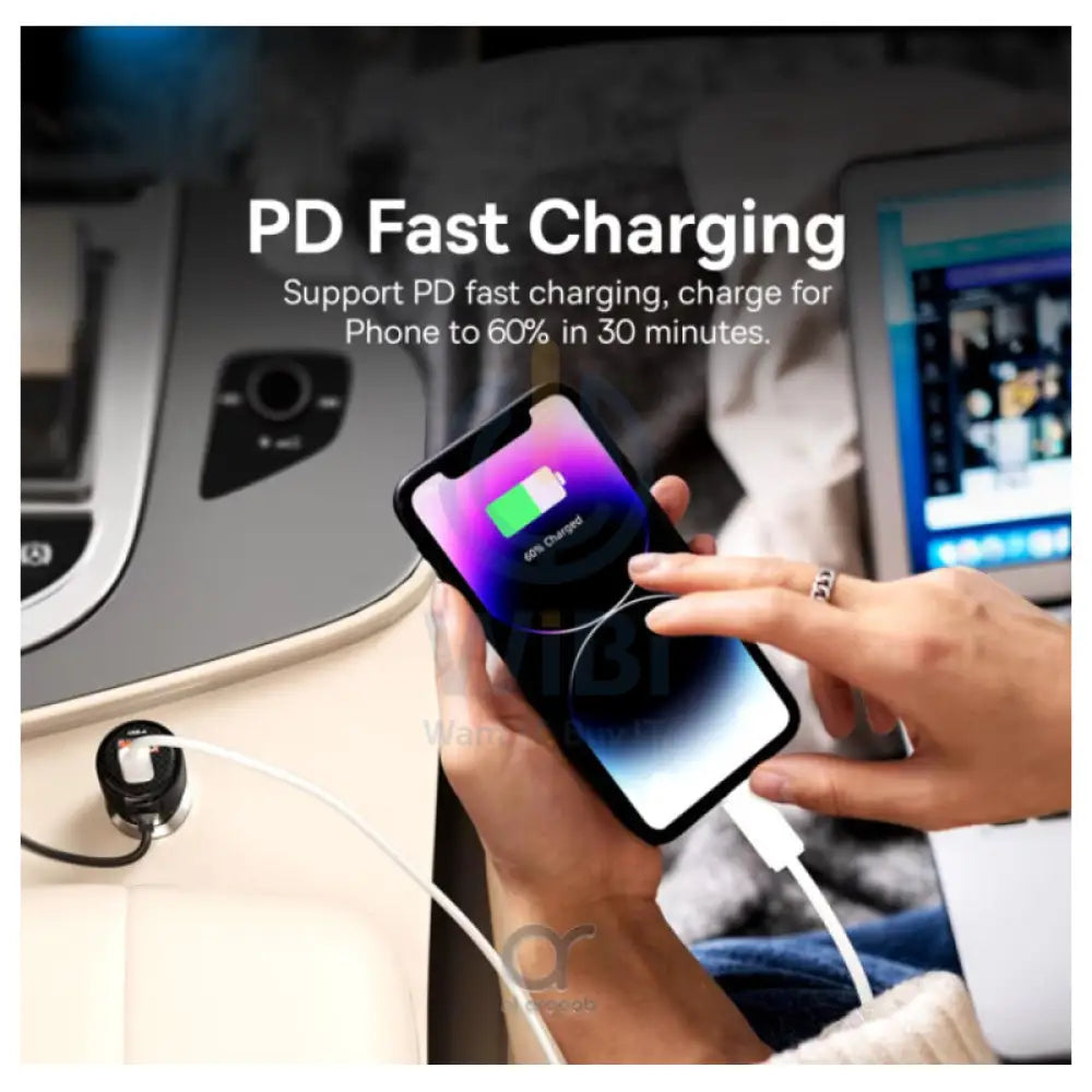 BRAVE Dual Port Car Charger with USB-C Cable - 110W / 1 Meter / Black Accessories > Mobiles & Tablets > Mobiles > Car