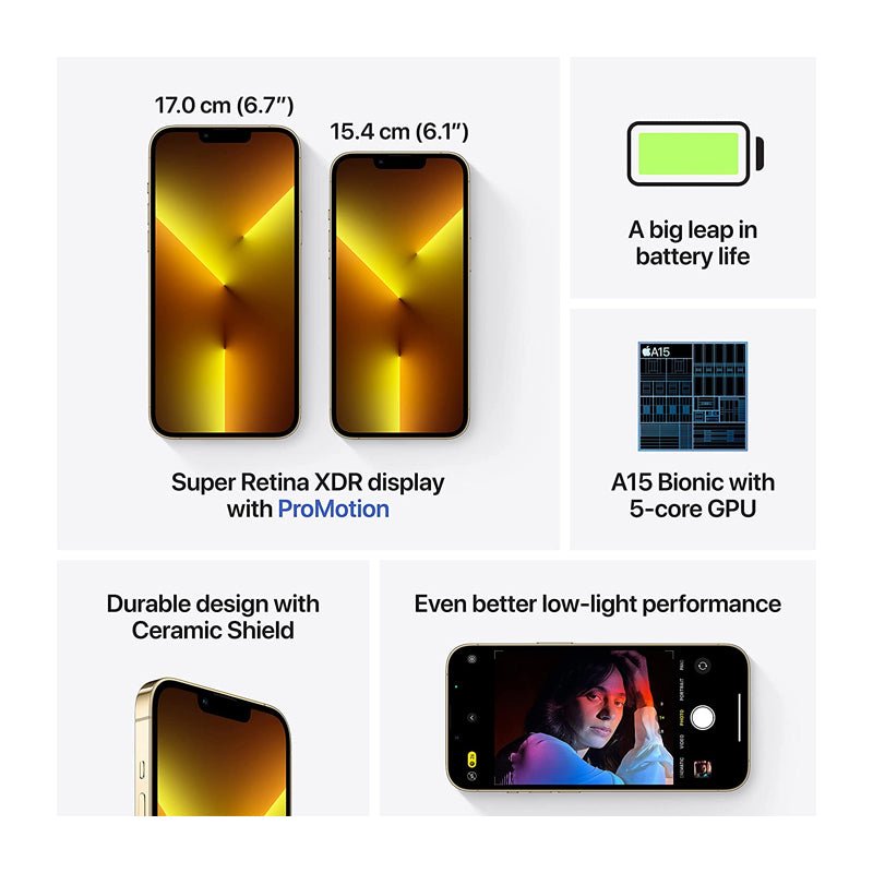 Apple iPhone 13 Pro Max - 128GB / 6.7" Super Retina XDR / Wi-Fi / 5G / Gold - Mobile