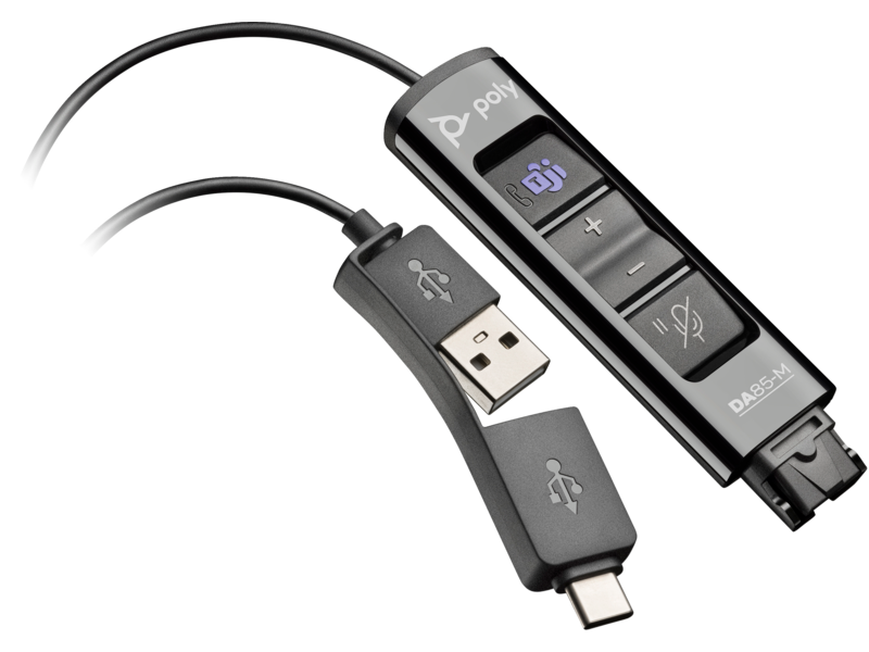 HP HP Poly DA85-M USB to QD Black Adapter TAA