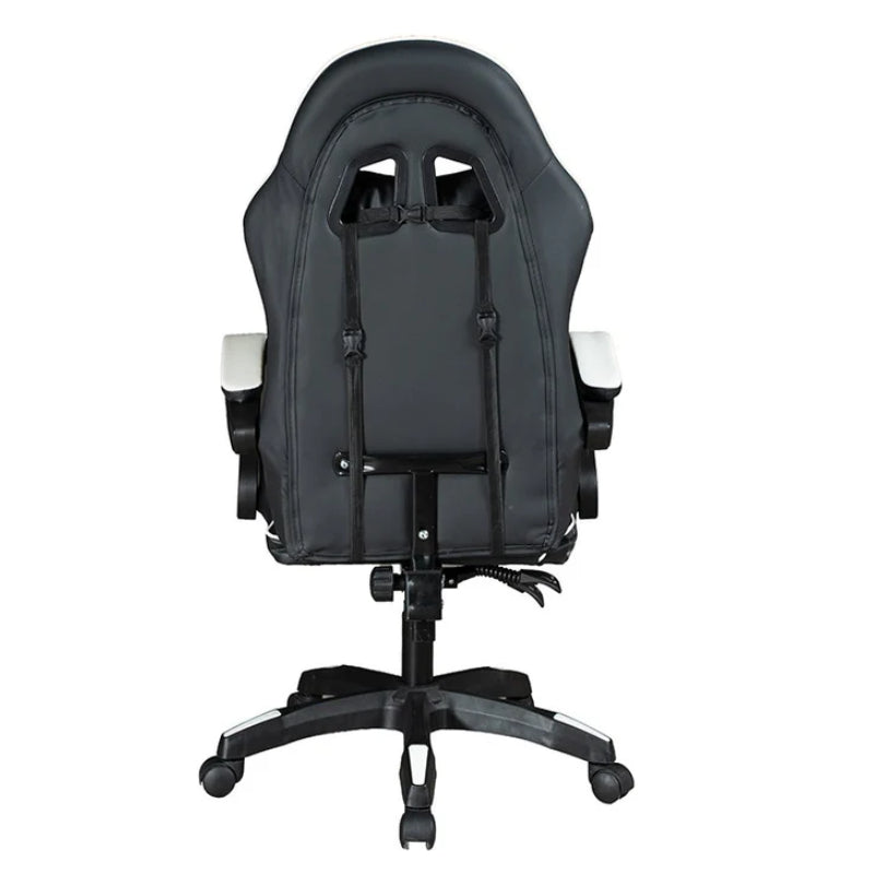 GADGETON Imperial Series PVC Leather Gaming Chair With Footrest - Black/White