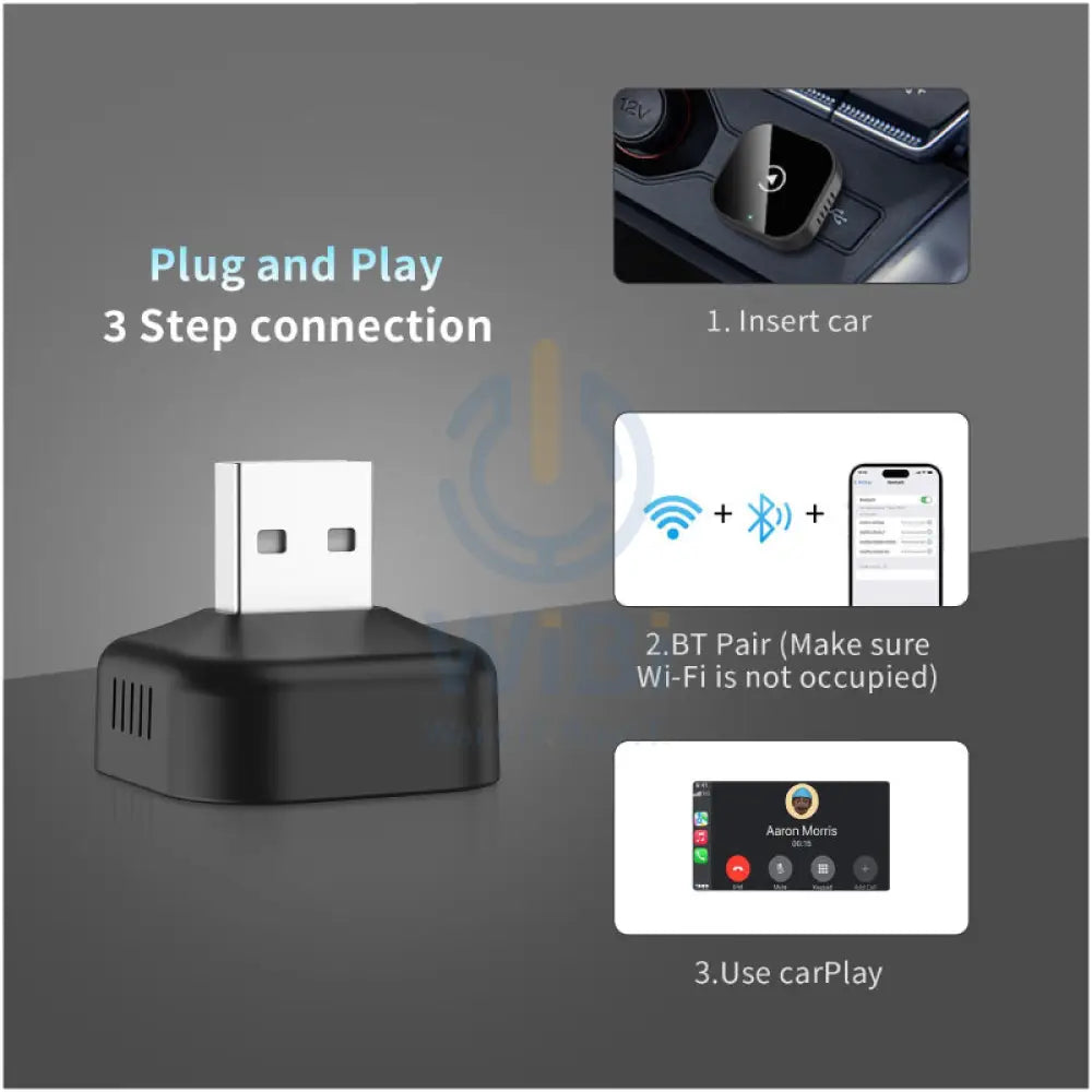 CarPlay 2 in 1 Wired To Wireless Android Auto Dongle (USB C Adapter Included) Accessories > Smart Devices
