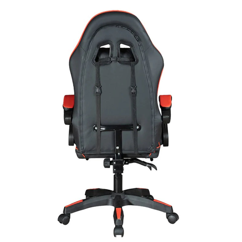 GADGETON Imperial Series PVC Leather Gaming Chair With Footrest - Black/Red