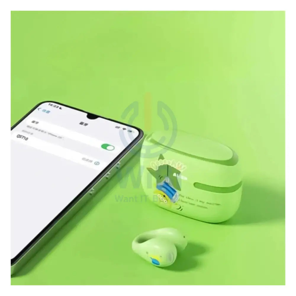 Disney QS-T10 Clip-on Bluetooth Wireless headphones - Three-eye-boy Green Accessories > Audio > Headphones