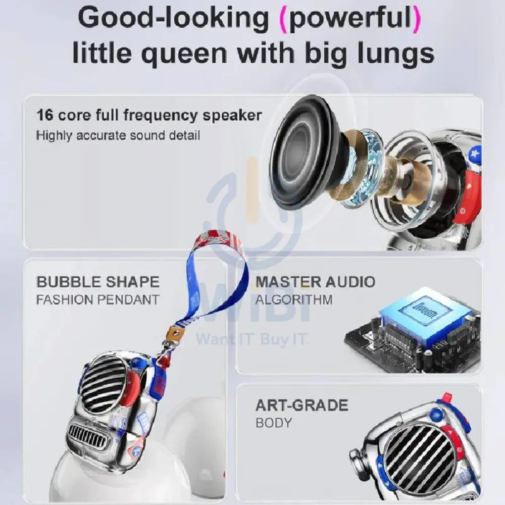 Divoom Spark-Pop Portable Bluetooth Mini Speaker - Blue Accessories > Audio > Speakers