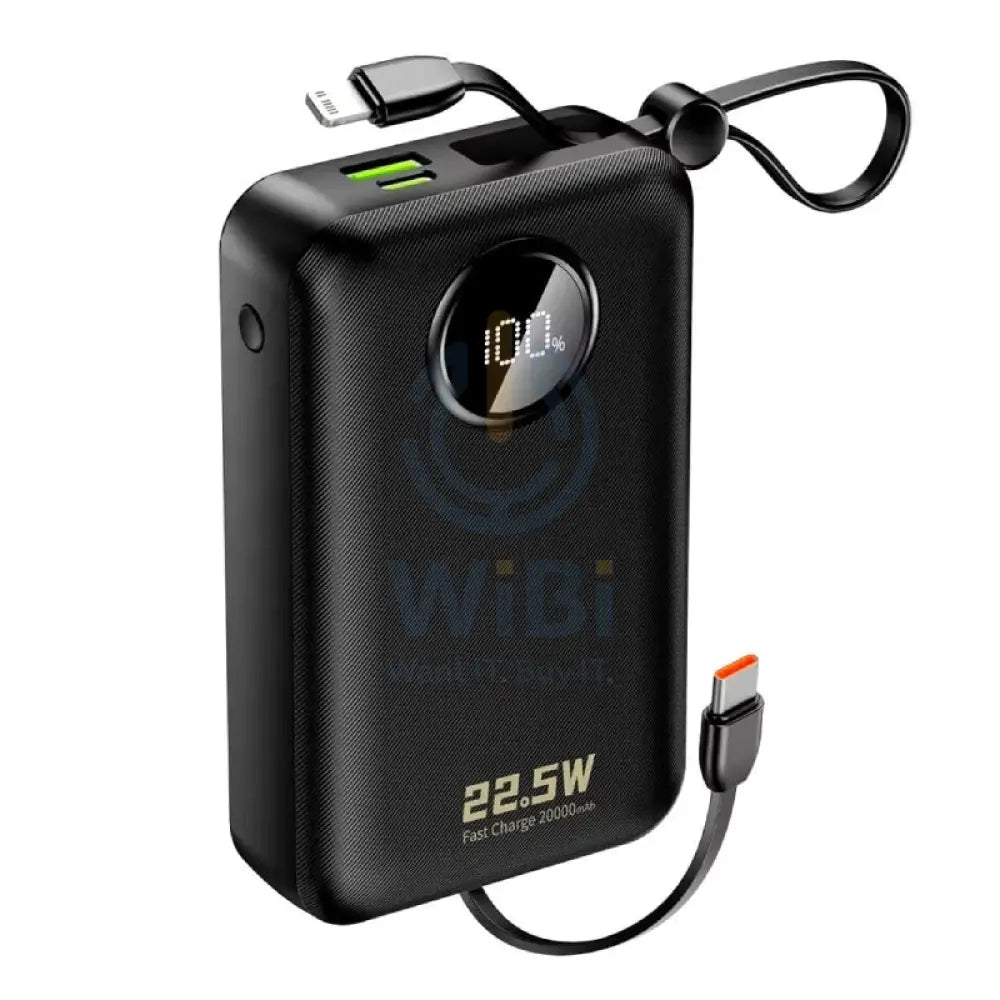 DUDAO K14 + Fast Charge Power Bank - 20,000mAh / 22.5W / Black Accessories > Power Bank