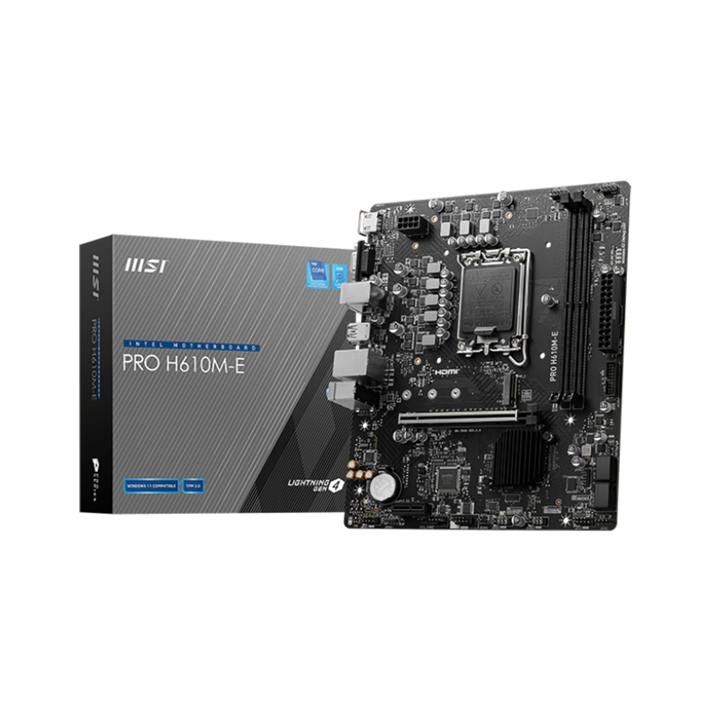 MSI PRO H610M-E Motherboard - DDR5 / USB - Black