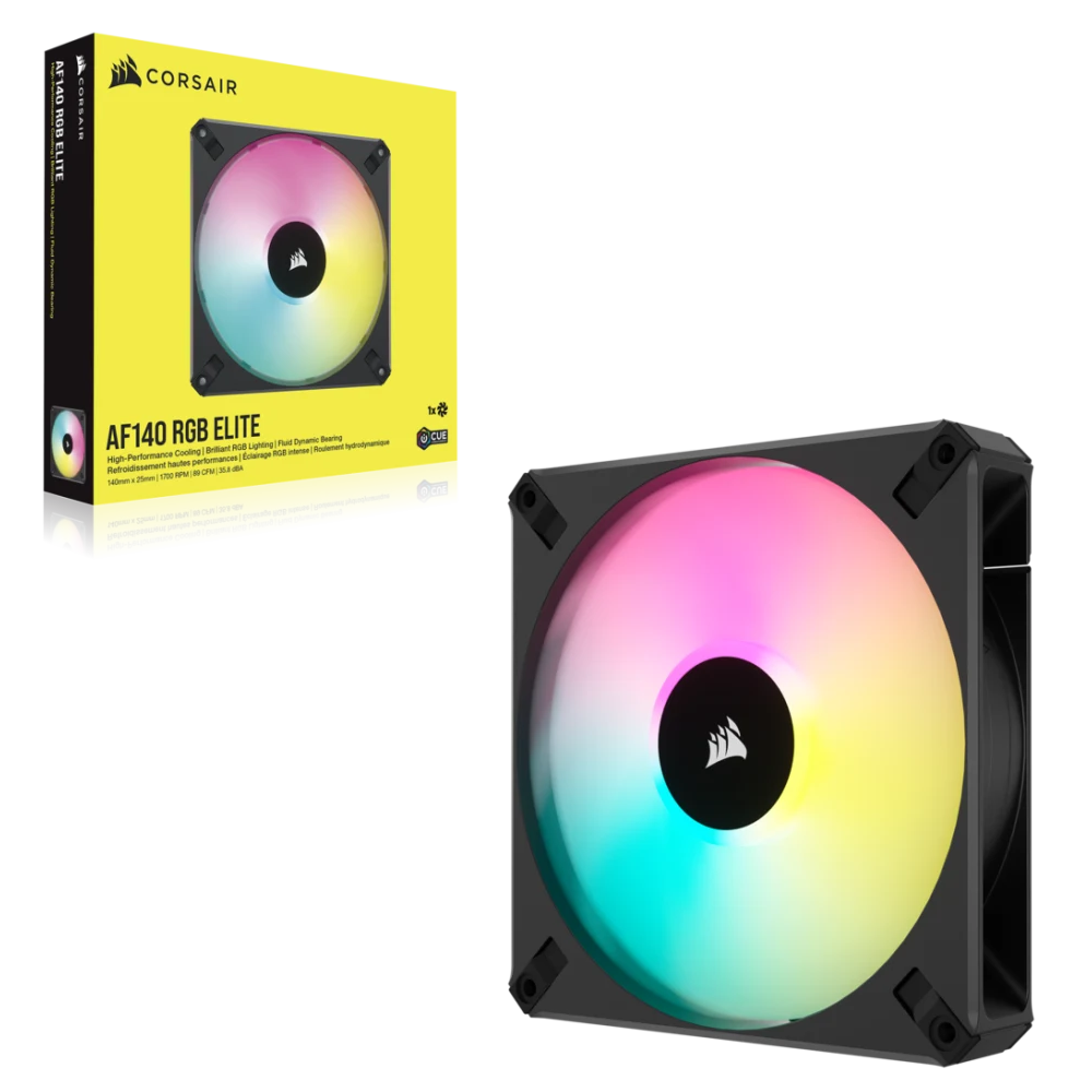 CORSAIR iCUE AF140 RGB ELITE PWM Single Fan - 140mm / Black