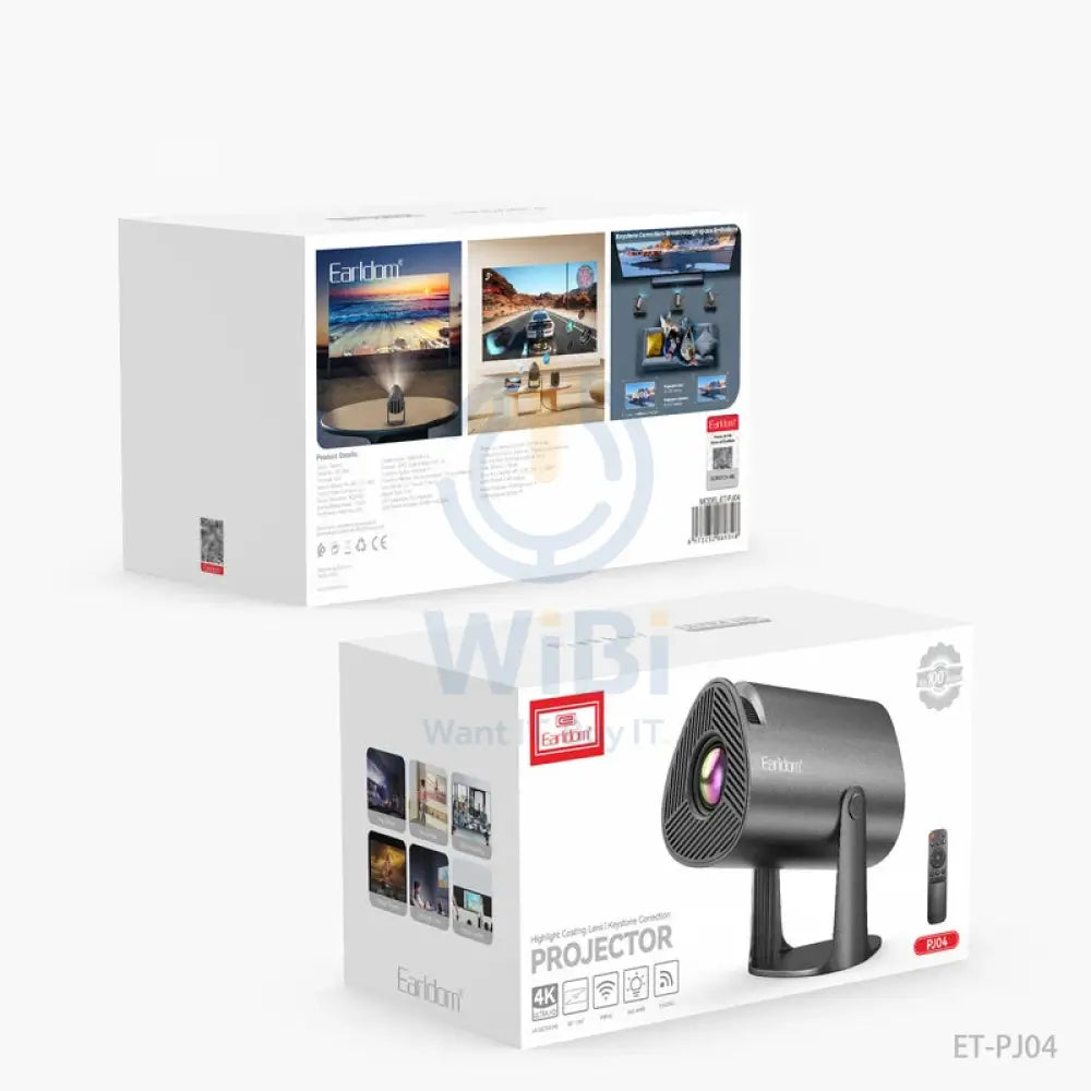 Earldom ET-PJ04 4K Ultra HD Projector - Black Monitors & Projectors > Projectors
