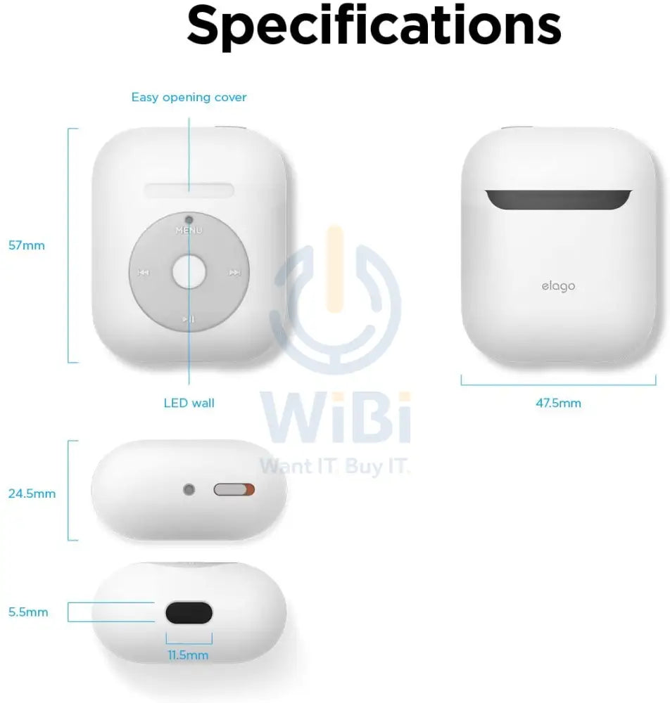 Elago Airpods 1&2 AW6 Case (iPod) - White Accessories > Mobiles & Tablets > Mobiles