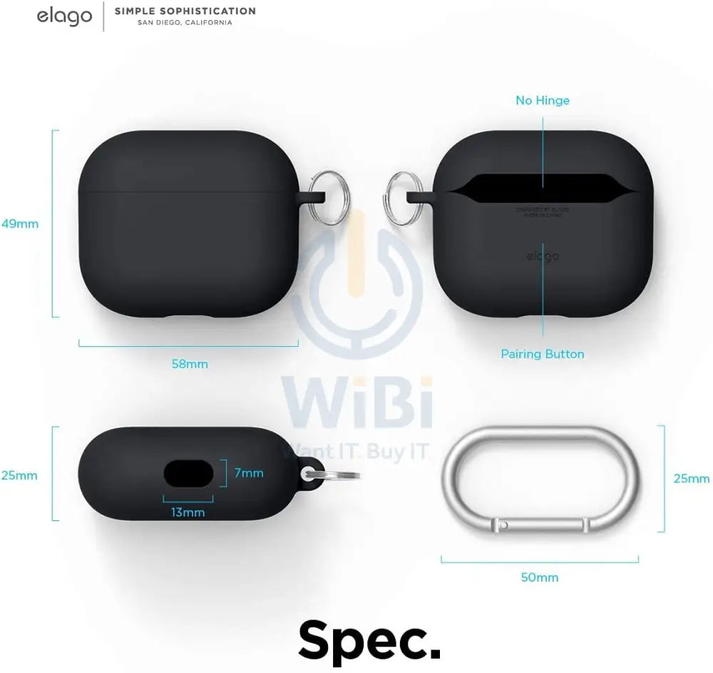 Elago AirPods 3 Liquid Hybrid Basic Hang Case - Black Accessories > Mobiles & Tablets