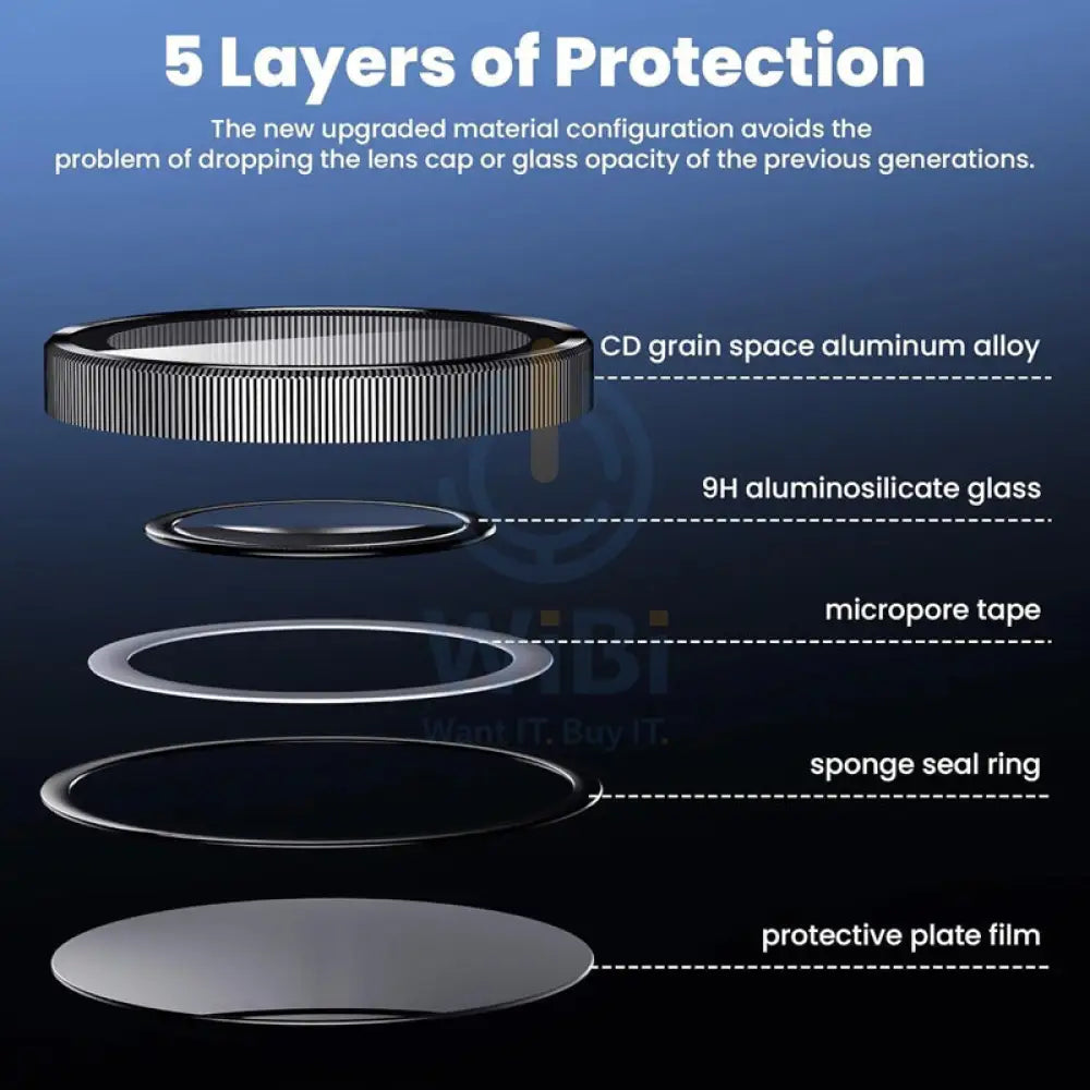 Eltoro Individual Ar Metal Rings Camera Lens Protector for iPhone 15 Pro / 15 Pro Max - Natural Titanium Accessories >