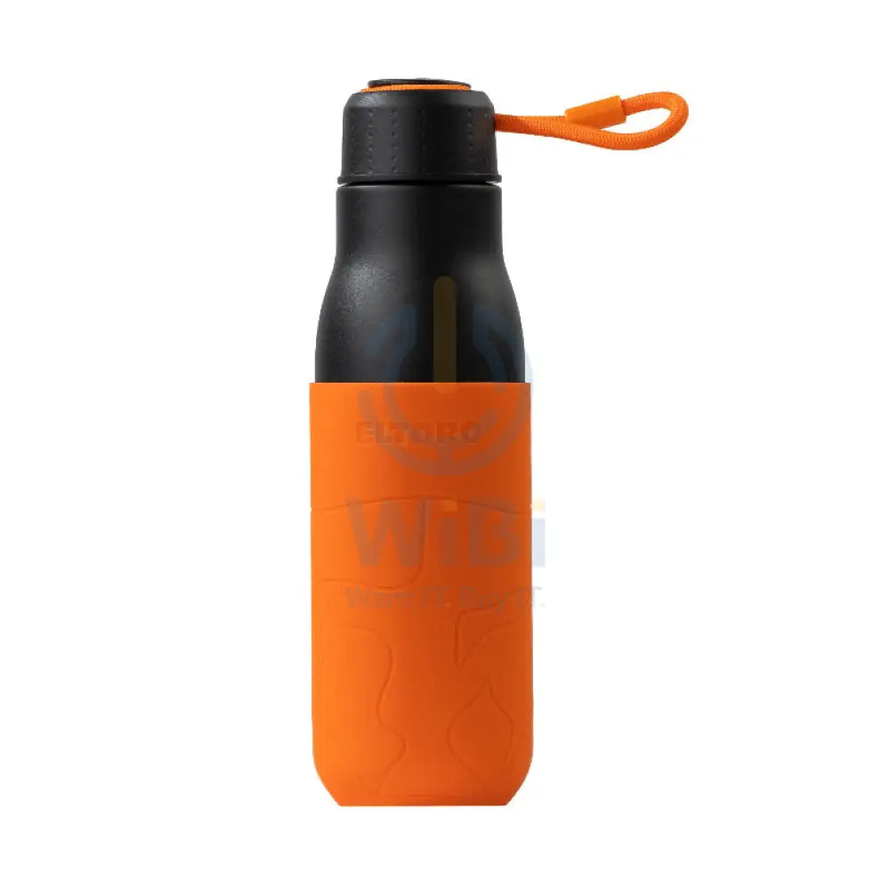 Eltoro Stainless Steel Bottle - 500ml / Black with Orange Sleeve Accessories > Outdoor & Travel