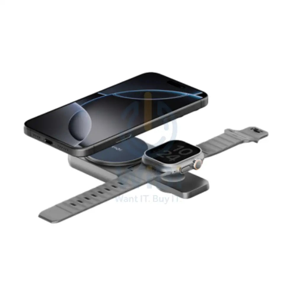 Energea MagDuo 2 IN 1 Foldable Magsafe Fast Wireless Charger 15W / Blue Accessories > Power Adapters