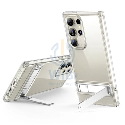 ESR Samsung Galaxy S24 Ultra Air Shield Boost Metal Kickstand + Hard PC Back + Flexible Bumper Protective Case