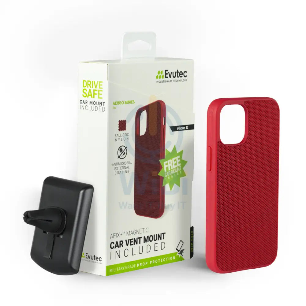Evutec iPhone 12 mini Ballistic Nylon Case with AFIX + Mount - Red Accessories > Mobiles & Tablets > Mobiles > Screen