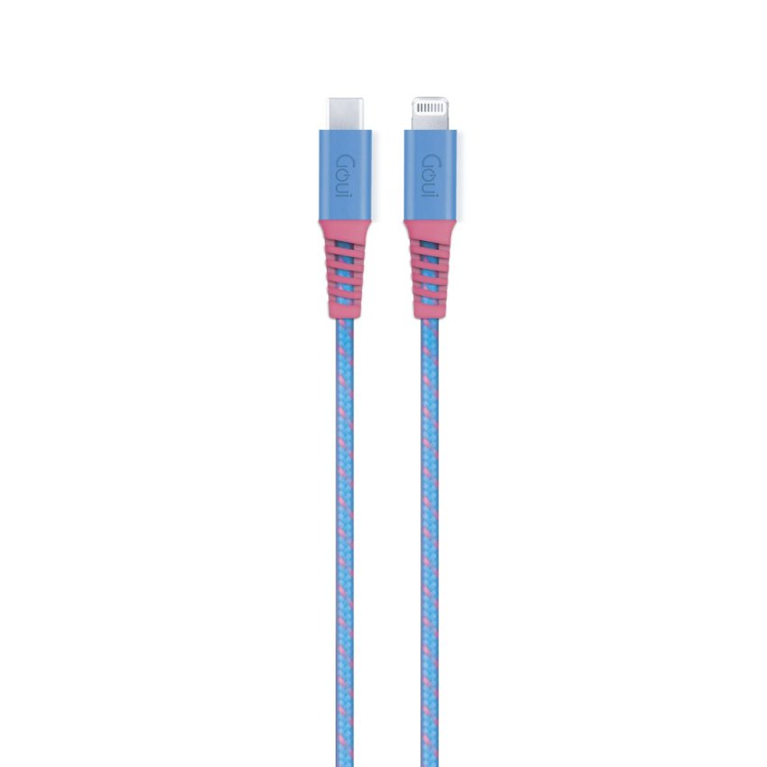 GOUI Flex Fashion Cable - USB-C / Lightning / 1.5 Meter / Blue/Pink