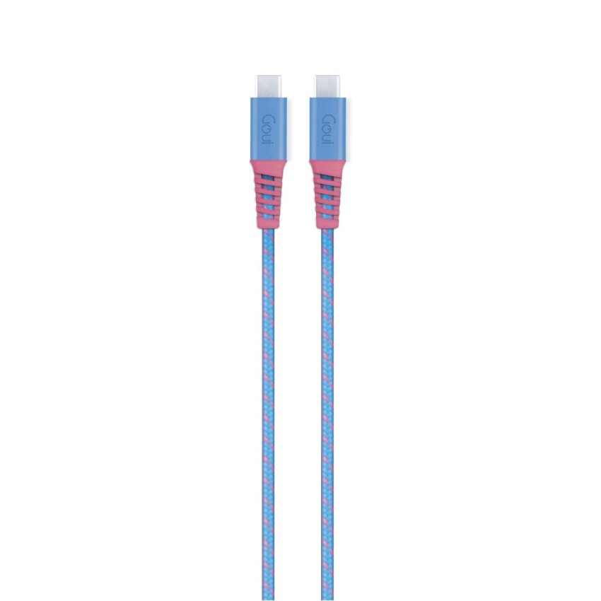 كابل جوكو فليكس فاشن، 1.5 متر، 60 واط، USB-C، وردي/أزرق