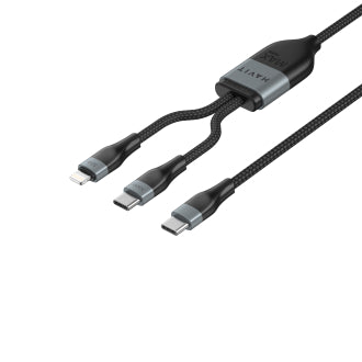 Havit CB6326 3-in-1 Cable - 1.2 Meter / 100W / Black/Grey
