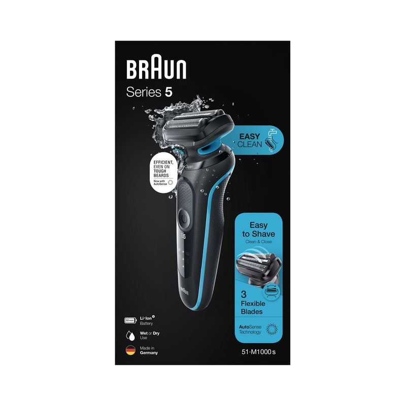 Braun Series 5 51 -M1000S Electric Shaver, Wet & Dry, Rechargeable, Cordless Foil Shaver
